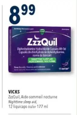 Familiprix VICKS Nighttime sleep aid, 12 liquicaps or 177 ml offer