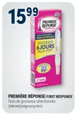 Familiprix FIRST RESPONSE Selected pregnancy tests offer