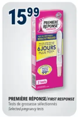 Familiprix FIRST RESPONSE Selected pregnancy tests offer