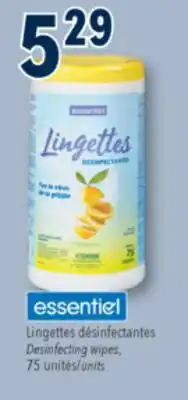 Familiprix ESSENTIEL Desinfecting wipes, 75 units offer
