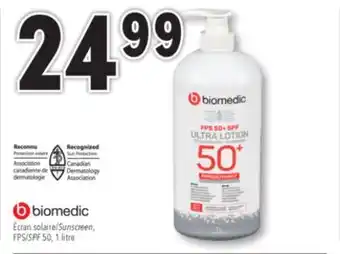 Familiprix BIOMEDIC, Sunscreen, SPF 50, 1 litre offer
