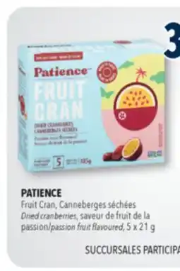 Familiprix PATIENCE, Dried cranberries, passion fruit flavoured, 5 x 21 g offer