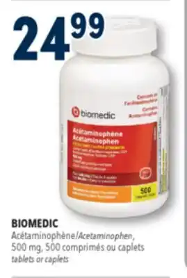 Familiprix Biomedic extra strength acetaminophen tablets for adults 500un offer