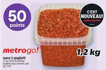 Metro SAUCE À SPAGHETTI | SPAGHETTI SAUCE, ECONOMIC PACK offer