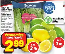 Metro COEURS DE LAITUE ROMAINE | ROMAINE HEARTS, LEMONS CHOICE OR LIMES offer