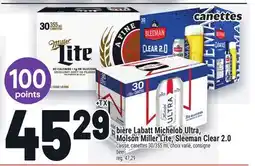 Metro BIÈRE LABATT MICHELOB ULTRA, MOLSON MILLER LITE, SLEEMAN CLEAR 2.0 | BEER offer