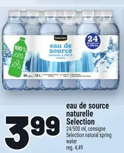 Metro EAU DE SOURCE NATURELLE SELECTION | SELECTION NATURAL SPRING WATER offer