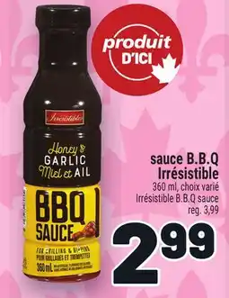 Metro SAUCE B.B.Q IRRÉSISTIBLE | IRRÉSISTIBLE B.B.Q SAUCE offer