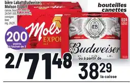 Metro BIÈRE LABATT BUDWEISER, MOLSON EXPORT | BEER offer