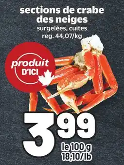 Metro SECTIONS DE CRABE DES NEIGES offer