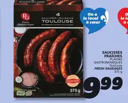 IGA PLAISIRS GASTRONOMIQUES FRESH SAUSAGES offer
