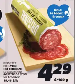 IGA ROSETTE DE LYON OR CHORIZO offer