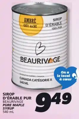 IGA BEAURIVAGE PURE MAPLE SYRUP offer
