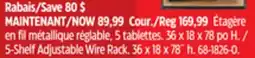 Canadian Tire Mastercraft Adjustable 5-Shelf Steel Wire Storage Rack/Shelving Unit offer