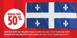 Canadian Tire 54 x 27˝ Quebec Flag offer