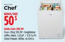 Canadian Tire Master Chef 5.0 Cu-Ft Chest Freezer, White offer