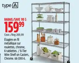 Canadian Tire 6-Tier Wire Shelf on Casters, Chrome offer