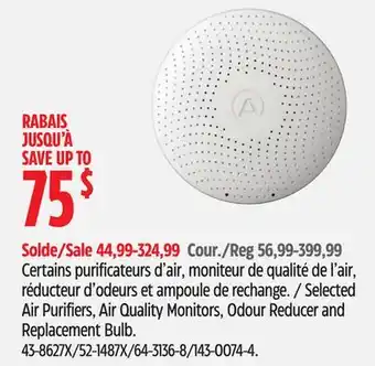 Canadian Tire GermGuardian Selected Air Purifiers, Air Quality Monitors, Odour Reducer and Replacement Bulb offer
