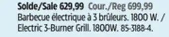 Canadian Tire Electric 3-Burner Grill offer