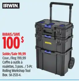 Canadian Tire Irwin 3-Pc Rolling Workshop Tool Box offer