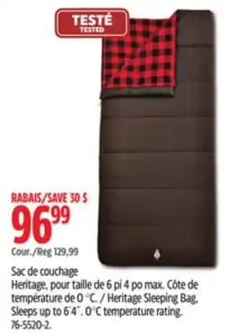 Canadian Tire Heritage Sleeping Bag, Sleeps up to 6´4˝ offer
