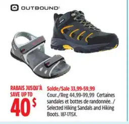 Canadian Tire Selected Hiking Sandals and Hiking Boots offer