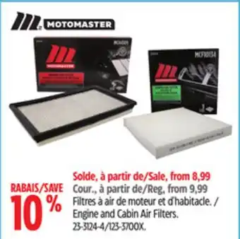 Canadian Tire Motomaster Engine and Cabin Air Filters offer