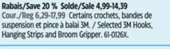 Canadian Tire Selected 3M Hooks, Hanging Strips and Broom Gripper offer