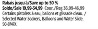 Canadian Tire Selected Water Soakers, Balloons and Water Slide offer