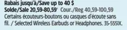 Canadian Tire Bluehive Selected Wireless Earbuds or Headphones offer