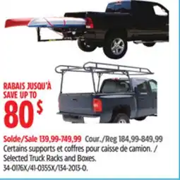 Canadian Tire Selected Truck Racks and Boxes offer