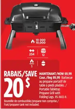 Canadian Tire MASTER Chef Portable Tabletop Propane Grill with Folding Legs offer