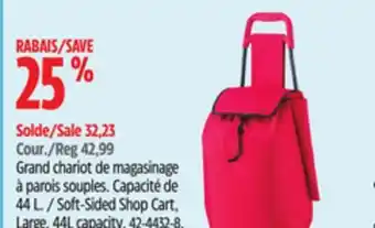 Canadian Tire Soft-Sided Shop Cart offer