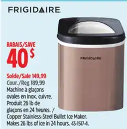 Canadian Tire Copper Stainless-Steel Bullet Ice Maker. Makes 26 lbs of ice in 24 hours offer