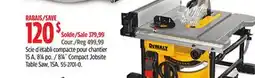 Canadian Tire Dewalt 81⁄4˝ Compact Jobsite Table Saw, 15A offer
