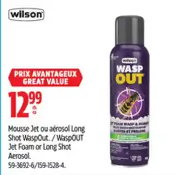 Canadian Tire WaspOUT Jet Foam or Long Shot Aerosol offer