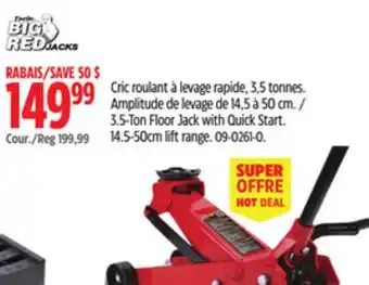Canadian Tire 3.5-Ton Floor Jack with Quick Start offer