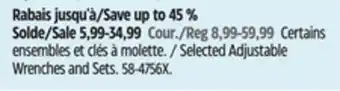 Canadian Tire Selected Adjustable Wrenches and Sets offer