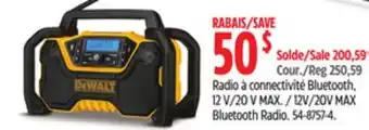 Canadian Tire Dewalt 12V/20V MAX Bluetooth Radio offer