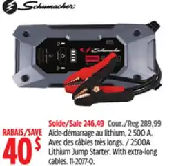 Canadian Tire 2500A Lithium Jump Starter. With extra-long cables offer