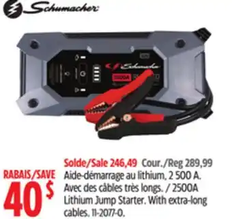 Canadian Tire 2500A Lithium Jump Starter. With extra-long cables offer