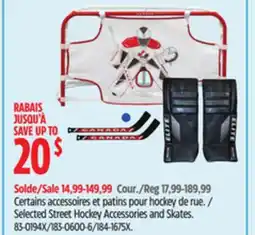 Canadian Tire Selected Street Hockey Accessories and Skates offer