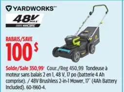 Canadian Tire Yardworks 48V Brushless 2-in-1 Mower, 17˝ offer