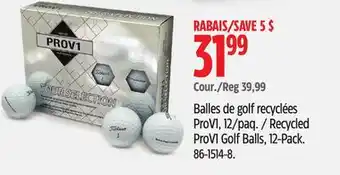 Canadian Tire Eagle Recycled ProV1 Golf Balls, 12-Pack offer