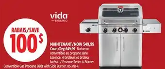 Canadian Tire Vida Essence Series 4-Burner Convertible Gas Propane BBQ with Side Burner offer