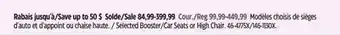 Canadian Tire Selected Booster/Car Seats or High Chair offer