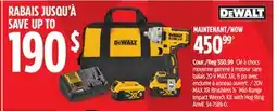 Canadian Tire DEWALT 20V MAX XR Brushless 1⁄2˝ Mid-Range Impact Wrench Kit with Hog Ring Anvil offer