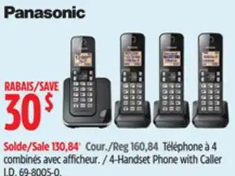 Canadian Tire Panasonic 4-Handset Phone with Caller I.D offer