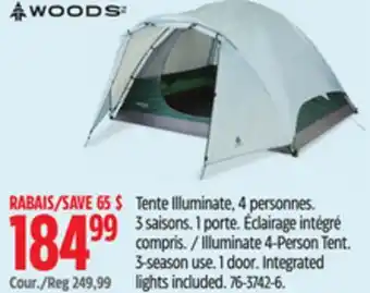 Canadian Tire Woods Illuminate 4-Person Tent offer