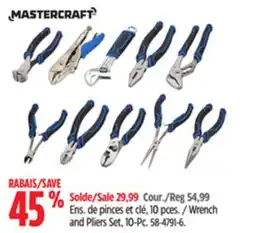 Canadian Tire Mastercraft Wrench and Pliers Set, 10-Pc offer